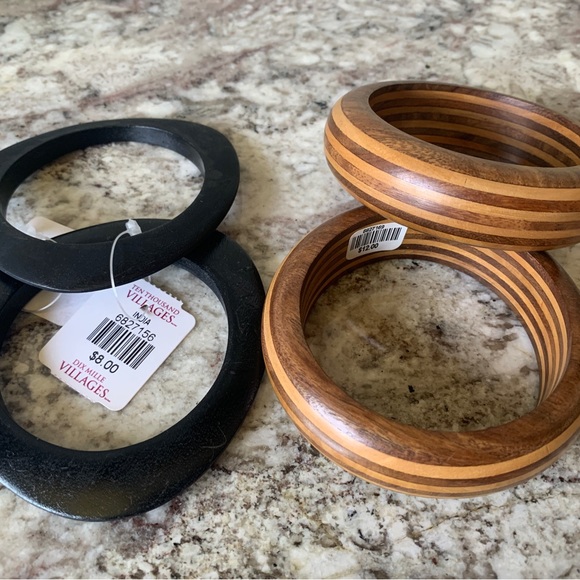 Jewelry - FOUR Wooden Bracelets made in India